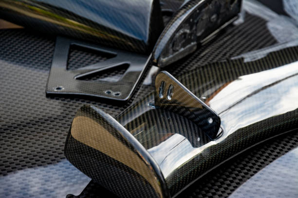 Carbon fiber composite product for motor sport and automotive racing stock photo