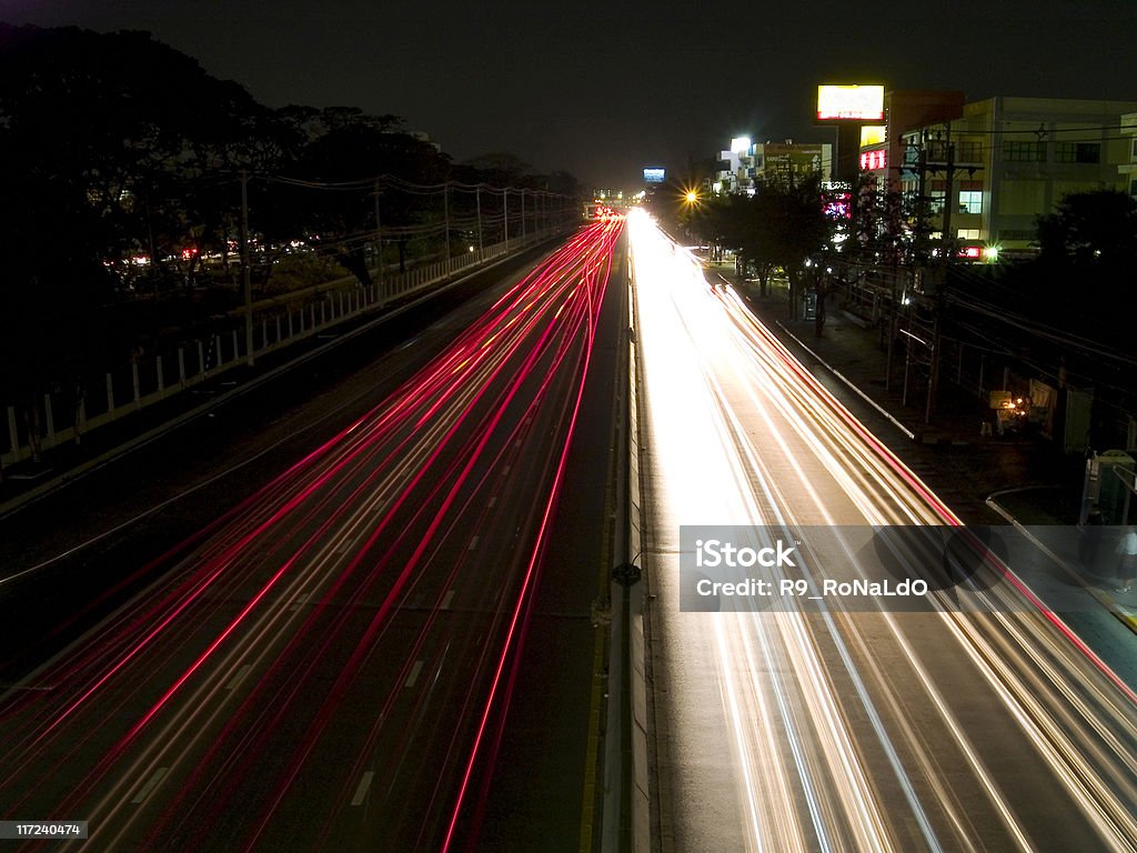 Straße bei Nacht - Lizenzfrei Abenddämmerung Stock-Foto