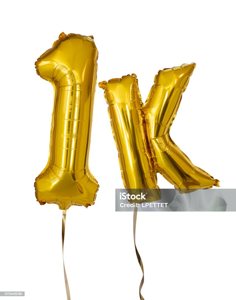 1k 1K Balloons Number 1000 Stock Photo