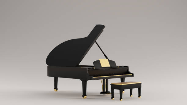 istock Black and Gold Grand Piano 3 Quarter Right View 1172406721