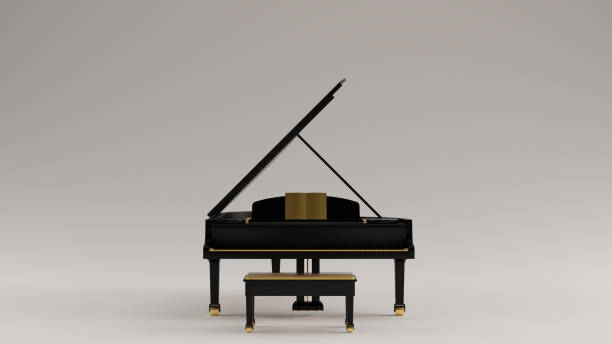 istock Black and Gold Grand Piano Front View 1172406771