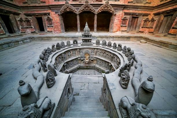 Ancient temple in the ancient city of Patan, Nepal. Patan Durbar Square premises. Ancient temple in the ancient city of Patan, Nepal. Patan Durbar Square premises. patan durbar square stock pictures, royalty-free photos & images