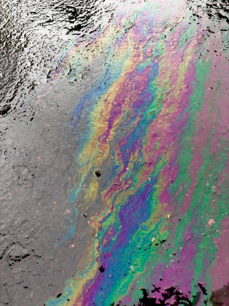istock Oil spill on asphalt road 1172407608