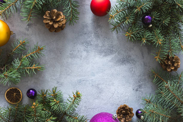 istock Christmas still life from christmas decorations top view 1172417171
