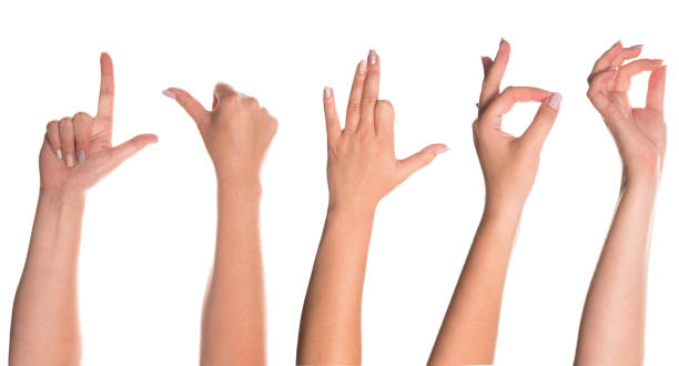 istock Set of woman's hand measuring invisible items 1172418462