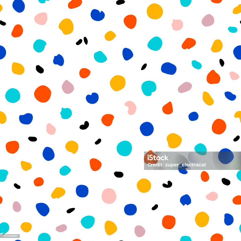 Cute Simple Seamless Pattern With Hand Drawn Multicolor Dots Abstract  Background In Scandinavian Style Vector Bright Illustration For Kids Room  Wallpaper Fabric Textile Wrapping Website Backdrop Stock Illustration -  Download Image Now -