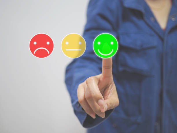 istock customer service concept, hand women pressing smile buttons on virtual touch screen 1172421505