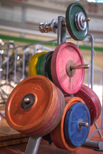 istock Weightlifting barbell in the gym 1172431374
