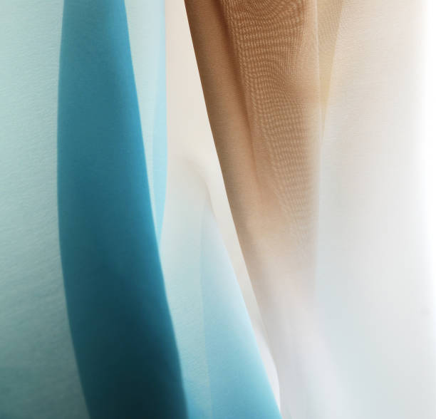istock Graduated silk from blue to white and brown 117243432