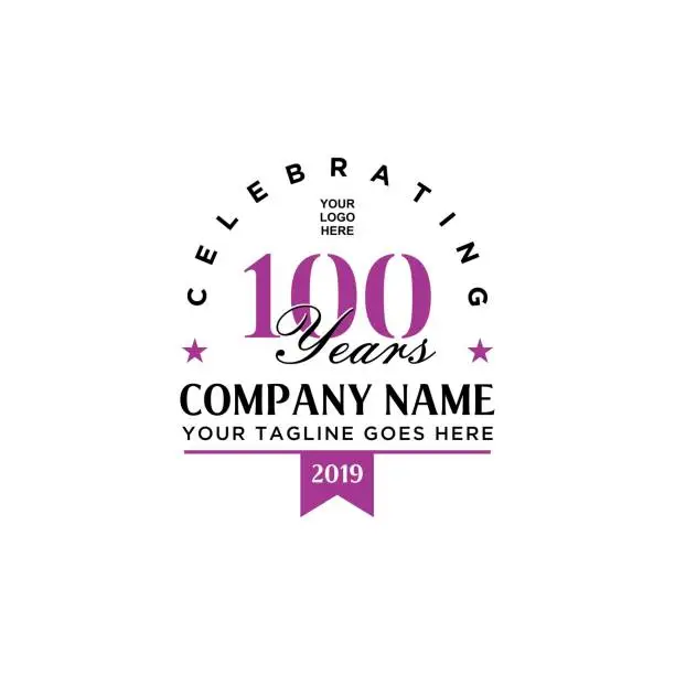 Vector illustration of Anniversary 100th company design inspiration