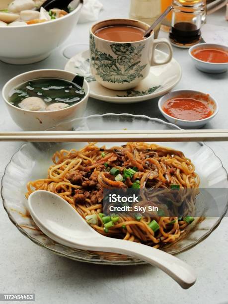 Delicious Ipoh Menglembu Famous Local Ban Mee Soup Ban Mee Dry Ban Mee And Yong Tau Foo Stock Photo - Download Image Now