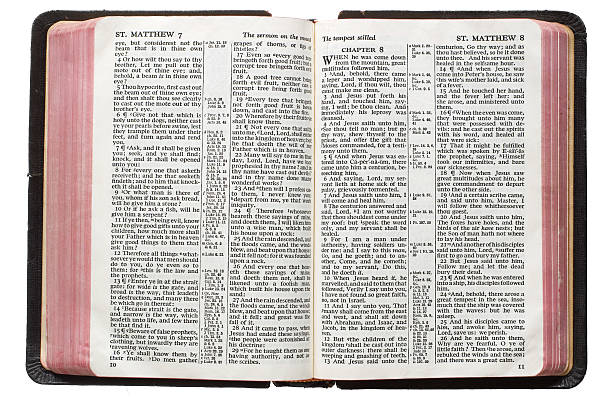 Open Bible An open Bible.  This translation is King James, which is public domain. religious text stock pictures, royalty-free photos & images