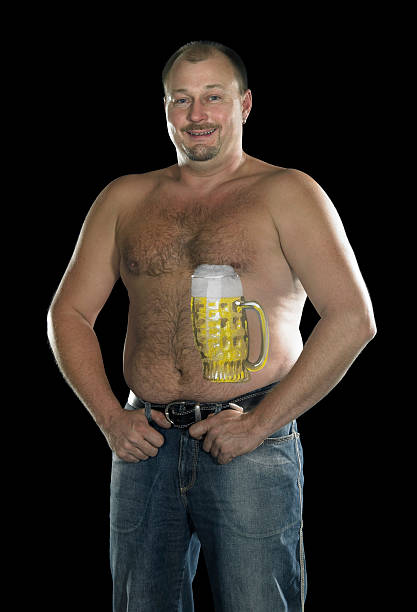istock strong man with naked beer belly 117245911