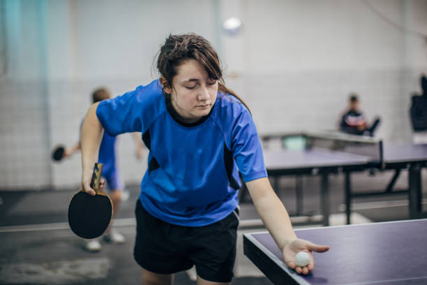 istock Girl training table tennis 1172460891