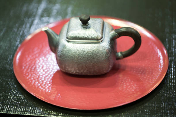 istock Asian tea set a wooden table 1172464483