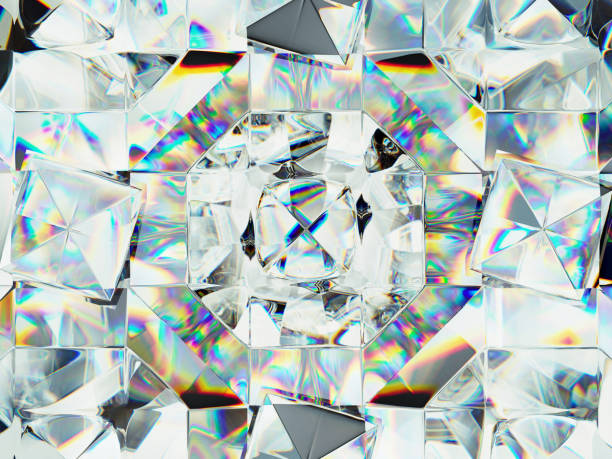 istock diamond structure extreme closeup and kaleidoscope. top view of round gemstone 3d render, 3d illustration 1172471188