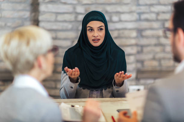 istock Muslim woman, job applicant having interview 1172475634