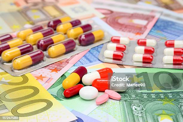 Healthcare Costs Stock Photo - Download Image Now - Blister Pack, European Union Currency, Blister