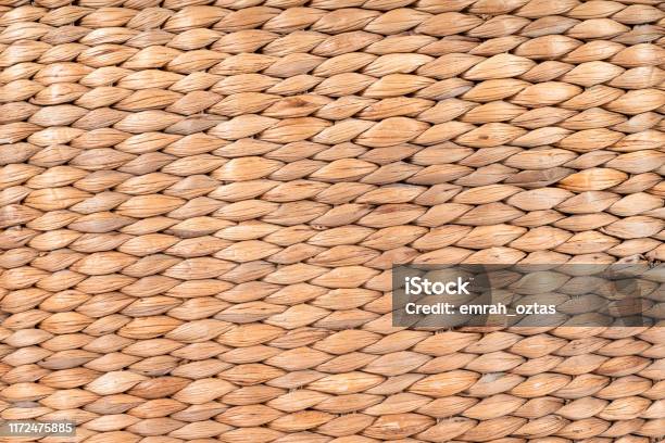 Brown Woven Straw Texture Background Stock Photo - Download Image Now - Rattan, Full Frame, Textured