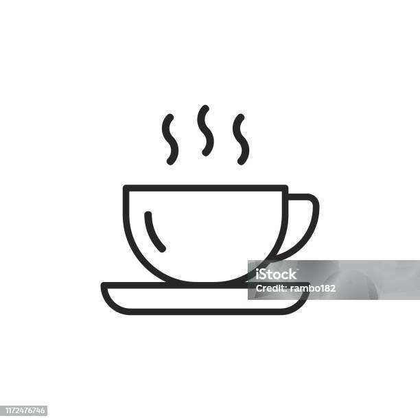 Coffee Line Icon Editable Stroke Pixel Perfect For Mobile And Web Stock Illustration - Download Image Now