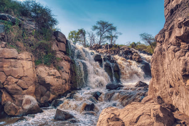 Waterfall in Awash National Park. Waterfalls in Awash wildlife reserve in south of Ethiopia. Wilderness scene, Africa