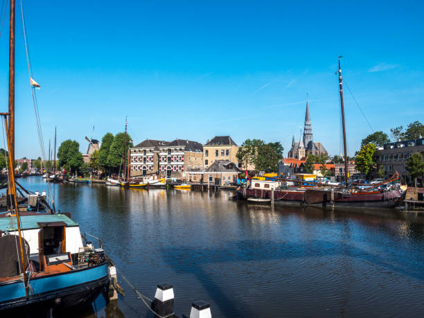 view on the skyline of historical center of Gouda, the Netherlands.