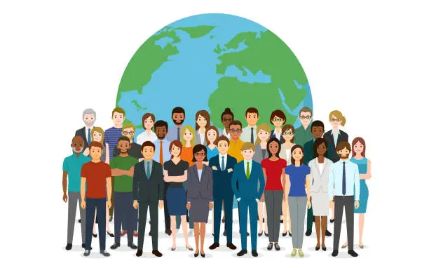 Vector illustration of People and the earth