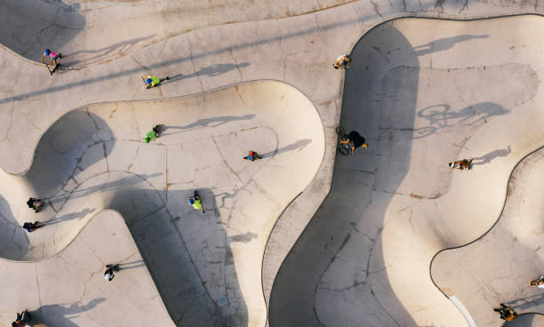 istock Extreme sport guys having fun. Aerial top view 1172481829