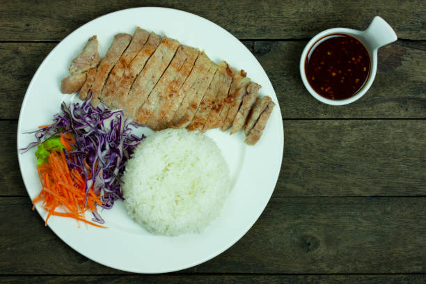 istock grill pork and rice thai spicy sauce 1172487937