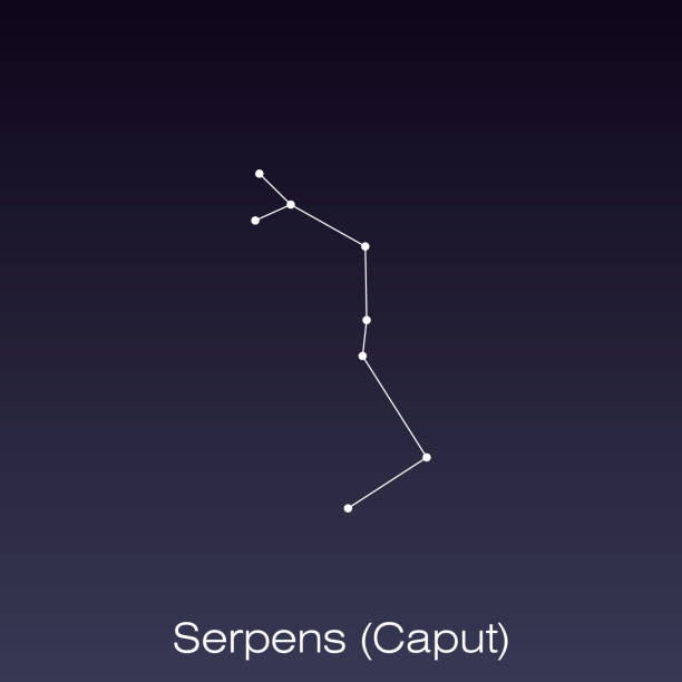 constellation as it can be seen by the naked eye. Serpens Caput constellation as it can be seen by the naked eye. serpens constellation stock illustrations