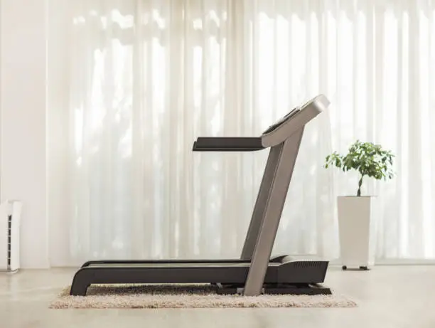 Shot of a professional modern treadmill at home