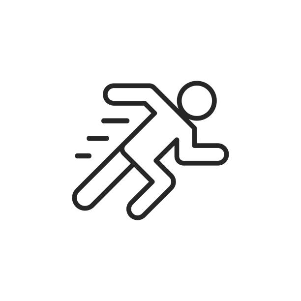 Running Line Icon. Editable Stroke. Pixel Perfect. For Mobile and Web. Running Outline Icon with Editable Stroke. marathon icons stock illustrations