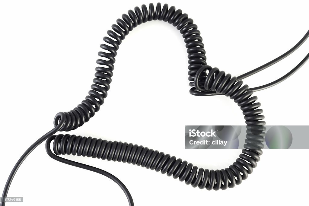 Heart Shape Phone Cords Heart shape phone cords. Phone Cord Stock Photo