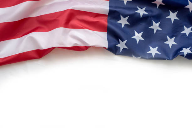 istock USA flag on white background with copy space 1172492550