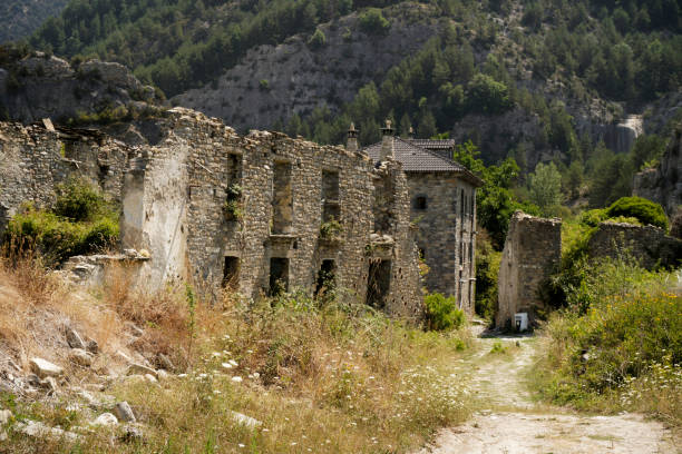 Janovas, Spain: ruins of the village stock photo