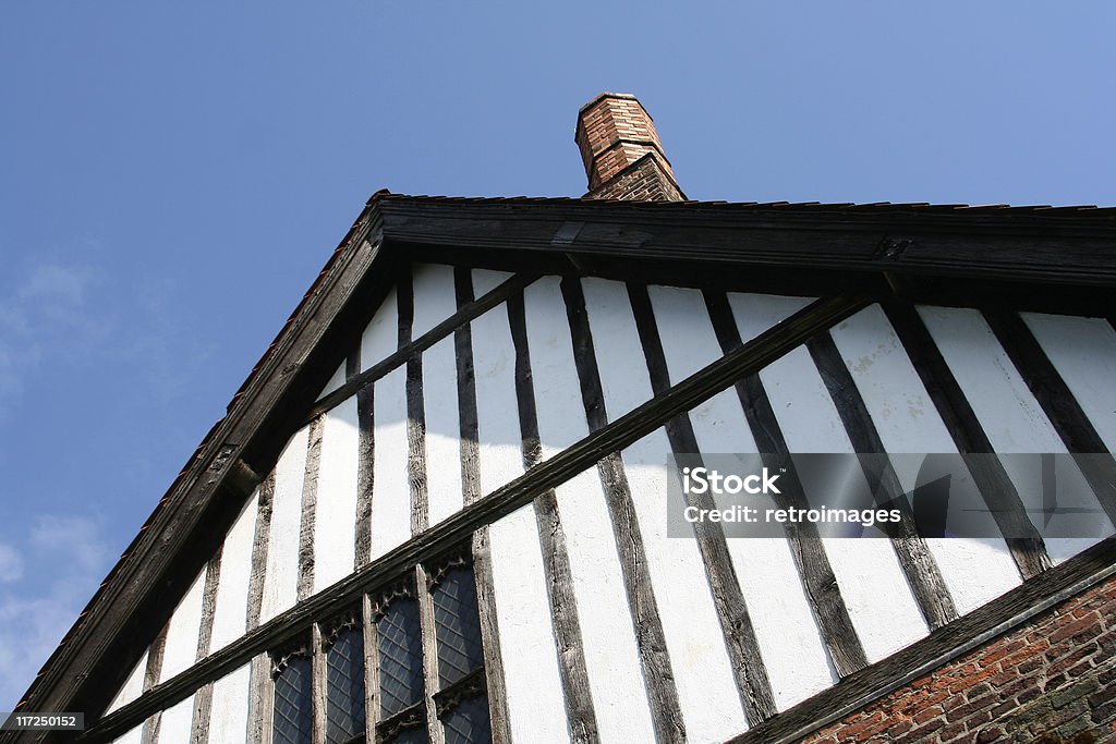 Tudor gable, parte de Medieval casa señorial en Gainsborough, Lincolnshire - Foto de stock de Viejo libre de derechos