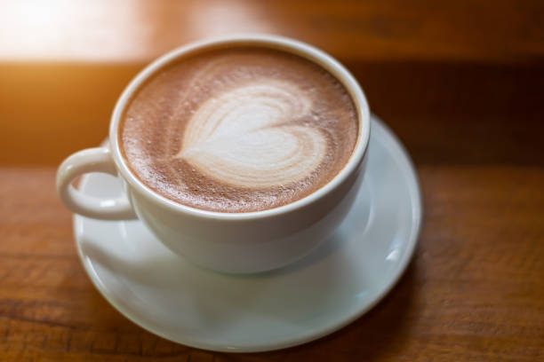 istock Hot Coffee Late Art on Table in Coffee Shop 1172505484