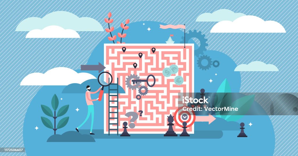 Problem Solving Vector Illustration Tiny Solution Finding Persons ...