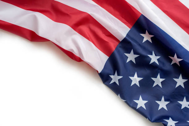 istock USA flag on white background with copy space 1172508072