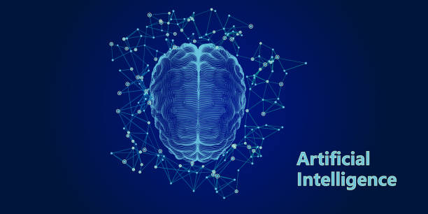 ilustrações, clipart, desenhos animados e ícones de cérebro abstrato com código líquido. inteligência artificial. conceito da rede neural da ciência e da tecnologia. ilustração do vetor. - sensory perception backgrounds abstract concepts