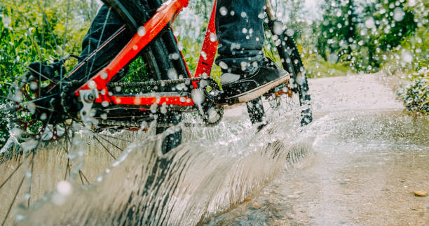 istock Bike in water splash 1172517714
