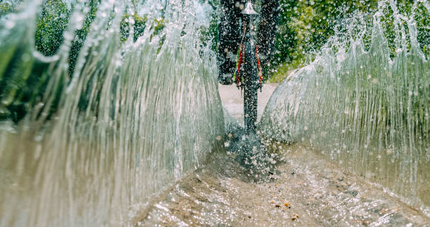 istock Bike in water splash 1172517750