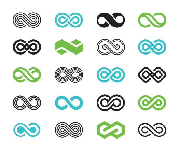 illustrazioni stock, clip art, cartoni animati e icone di tendenza di set di icone simboli infinity - infinità immagine