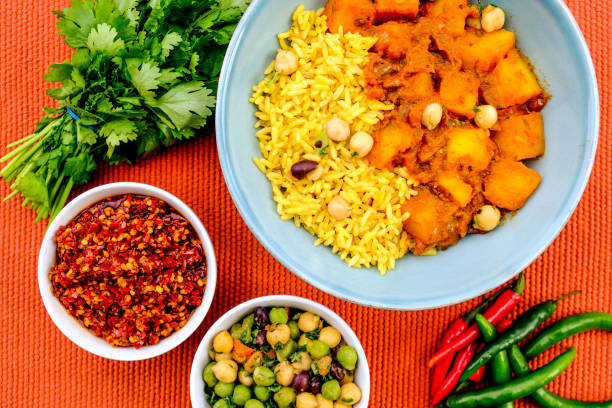 istock Vegetarian Curry With Yellow Pilau Rice 1172520563