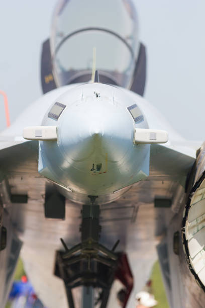 istock An outdoors airplanes exhibition - a sharp nose of an airplane 1172523912