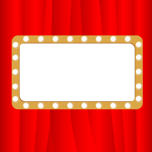 istock Background from red curtain and make-up mirror with light. Vector artist dressing room. 1172524726