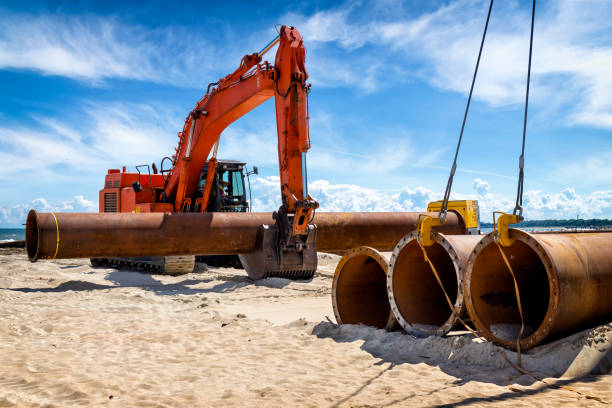 istock Construction of a pipeline at the seaside 1172532748