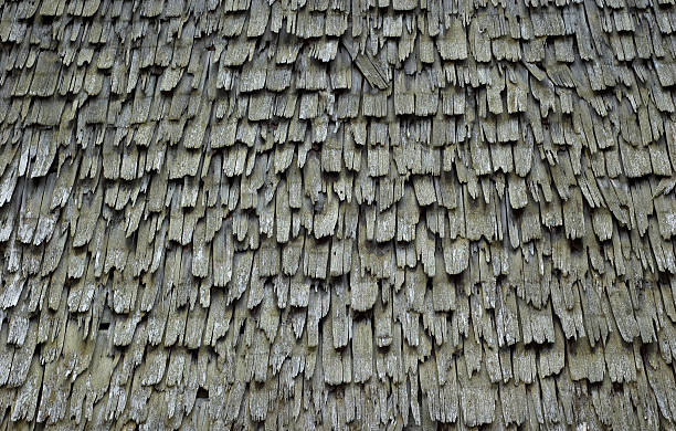 istock Texture of Old Wooden Shingles 117253833
