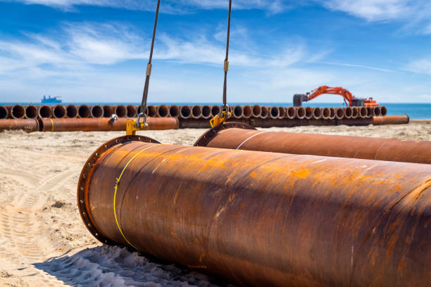 istock Construction of a pipeline at the seaside 1172539855