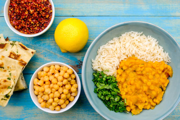 istock Vegetarian Lentil Curry With Basmati Rice 1172542232